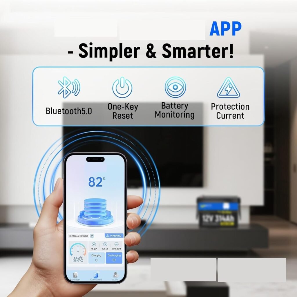 12V 314Ah LiFePO4 Battery With 200A BMS Bluetooth 15000+ Cycles For RV Marine UPS Home Storage Off-grid