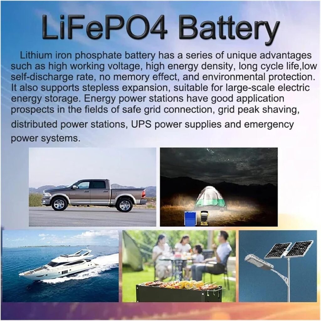 3.2V 340Ah LiFePO4 Cell 10000 Cycle Rechargeable Battery Suitable For DIY 12V 24V 48V Caravan Marine Solar Energy System(3.2V 340Ah 32pcs)