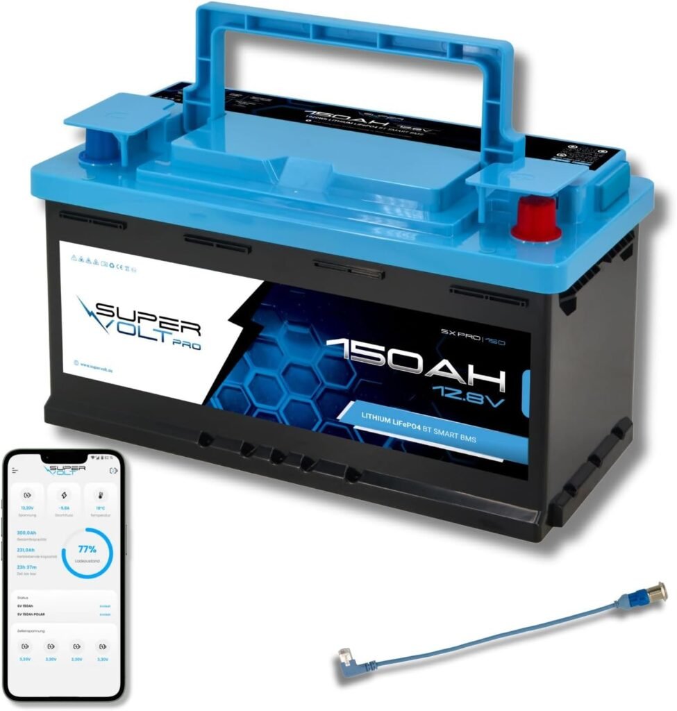 Pro LiFePO4 12V 150Ah Lithium Battery | 100% Usable Capacity, Plug  Play DIN Dimensions, with Smart BMS, Bluetooth  Heating up to -30°C | For Motorhome, Box Van, Boat, Solar