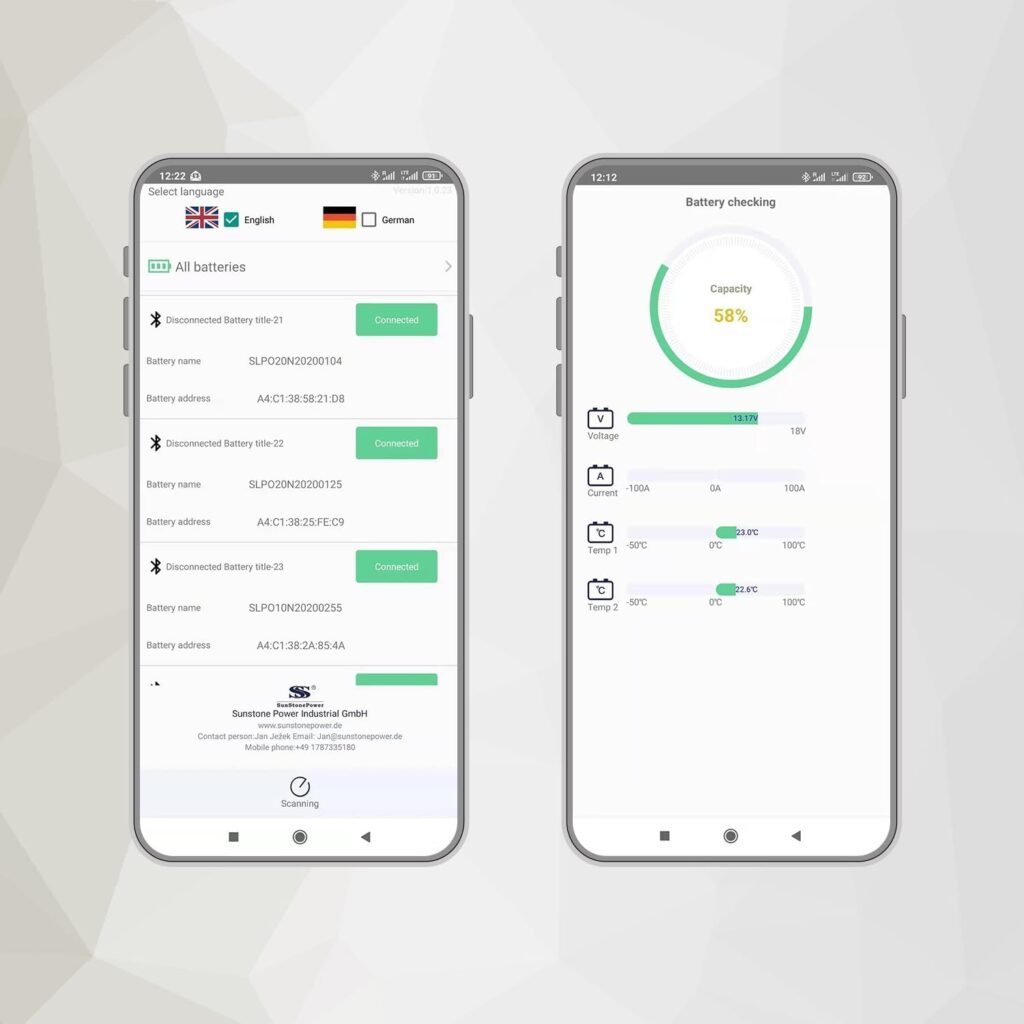 Sunstone 12 V 300 Ah LiFePO4 Maintainer Maintenance-Free, Max. 200 A Discharge Current, 3.84 KWH for PV Systems in Motorhome, Caravan, Boat