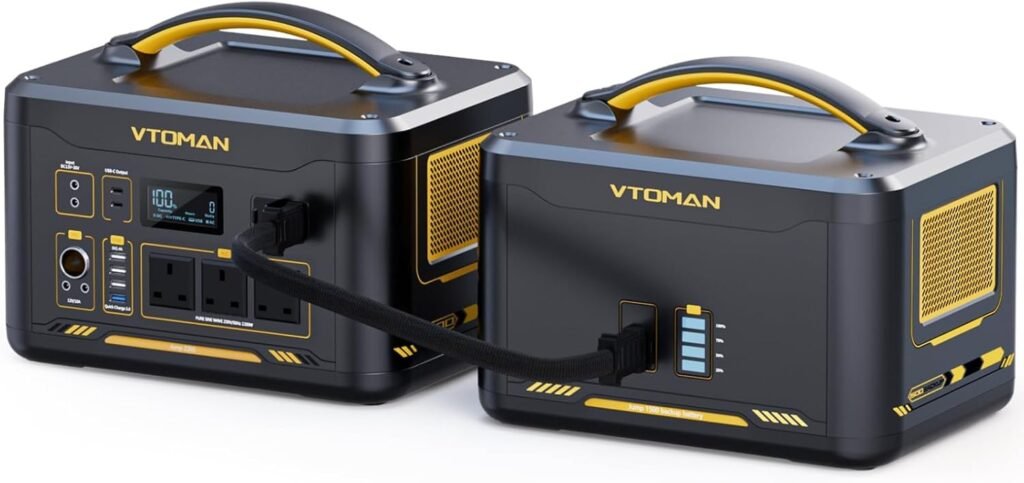 VTOMAN Jump 2200 Portable Power Station 2200W(Peak 4400W) - 1548Wh LiFePO4 Solar Power Generator 2200W Constant-Power Battery Powered Generator, Dual PD 100W Type-C, Capacity Expandable to 3096Wh