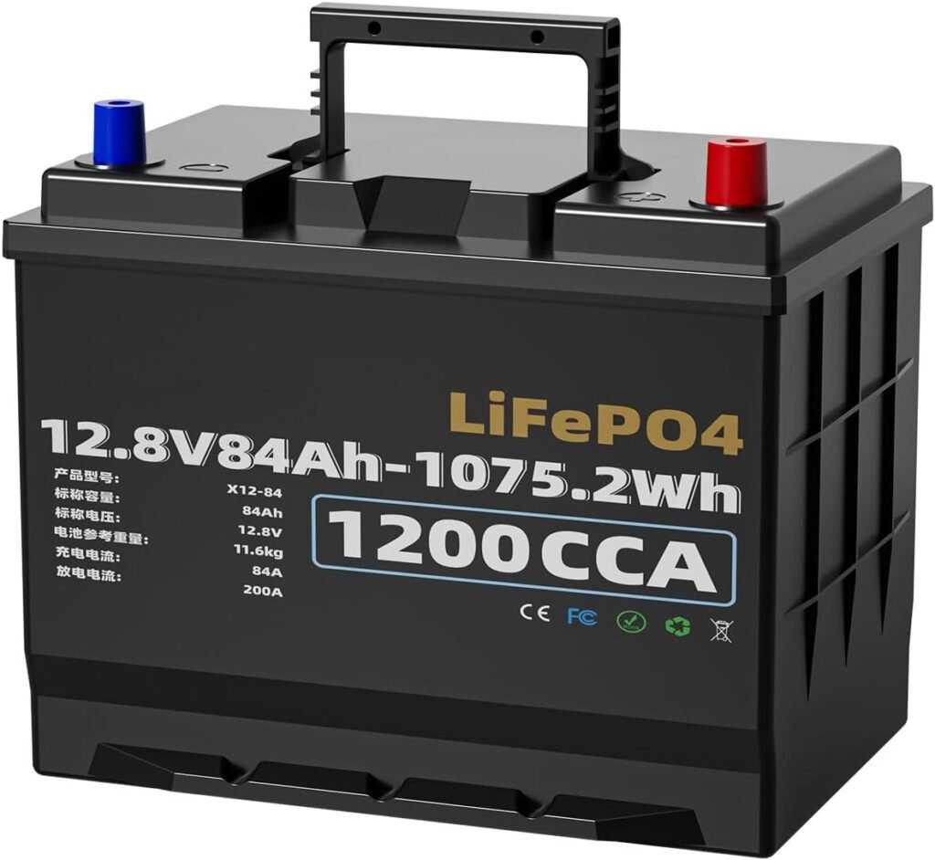 12V 112Ah 84Ah Rechargeable LiFePO4 Lithium Iron Phosphate Battery 2000 Deep Cycle Battery 1400Wh Batteries for Rv Solar Boat Marine Trolling Motor
