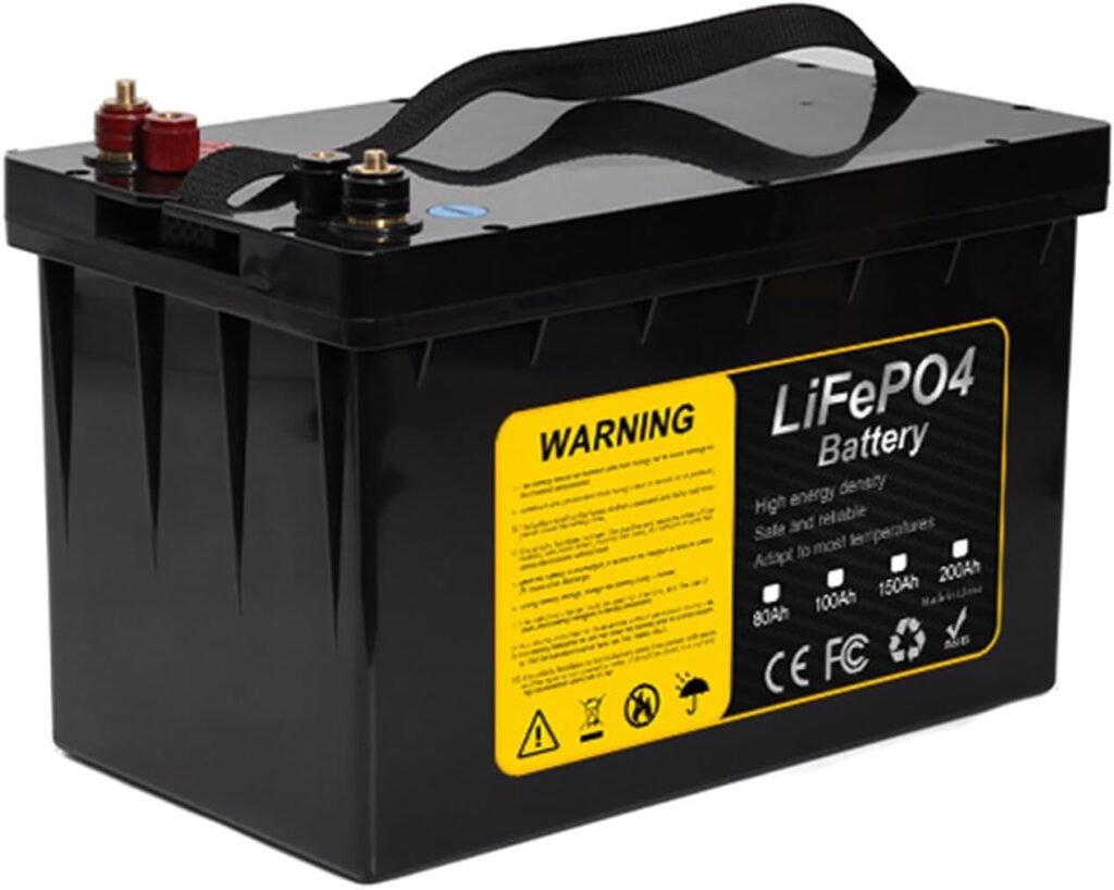 12V 80Ah 100Ah 150Ah 200Ah LiFePO4 Battery Rechargable Lithium Iron Phosphate Battery for Solar Boat RV Marine Camping Power Battery with BMS