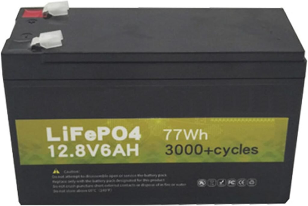 12V LiFePO4 Battery 6Ah Lithium Iron Phosphate Battery for Solar System RV Marine Boat Household Emergency Power Supply