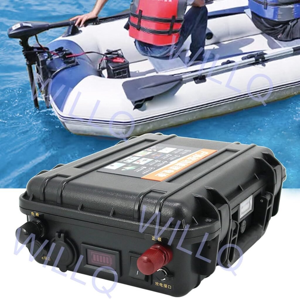 24V 12V LiFePO4 Lithium Iron Phosphate Battery Pack 60Ah-200Ah Built-in BMS for Electric Boat Motor Fishing Boat Propeller Marine Propulsion Battery