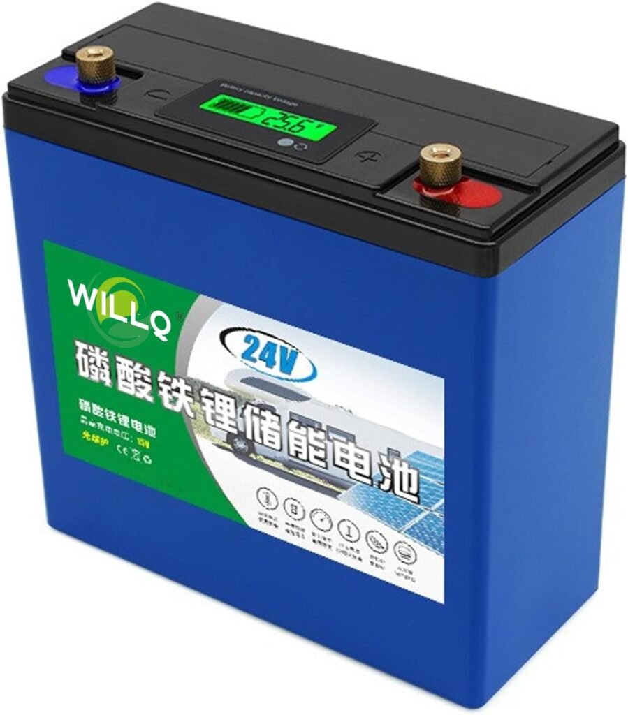 25.6V LiFePO4 Lithium Battery 24V 12Ah 18Ah 25Ah 30Ah 48Ah 60Ah 2000+ Deep Cycles Lithium Battery Rechargeable for Camping Light/Fish Finder/Sightseeing Car