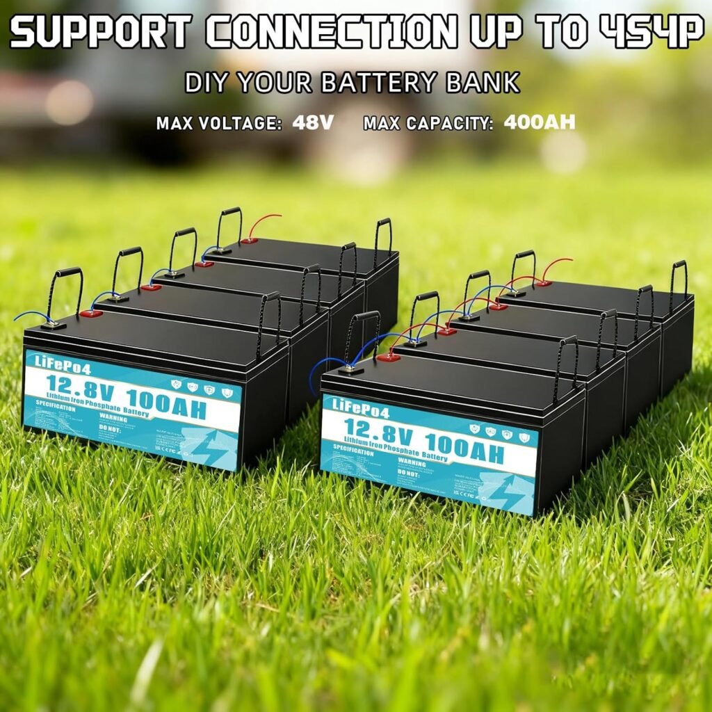LiFePO4 battery 12V 100Ah lithium iron phosphate leisure battery,equipped 100A-BMS,lifespan exceeding 8 years,suitable for camping, solar power, emergency power, etc.