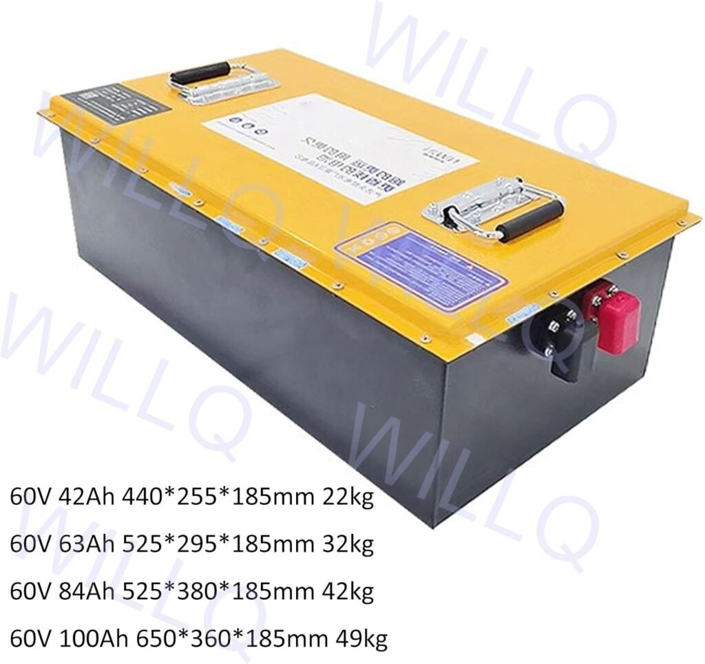 60V 42Ah 63Ah 84Ah 100Ah LiFePO4 Lithium Battery 60 Volts Replacement Golf Cart Battery Built-in 100A BMS for Golf Carts/RV/Solar/Off-Grid Applications