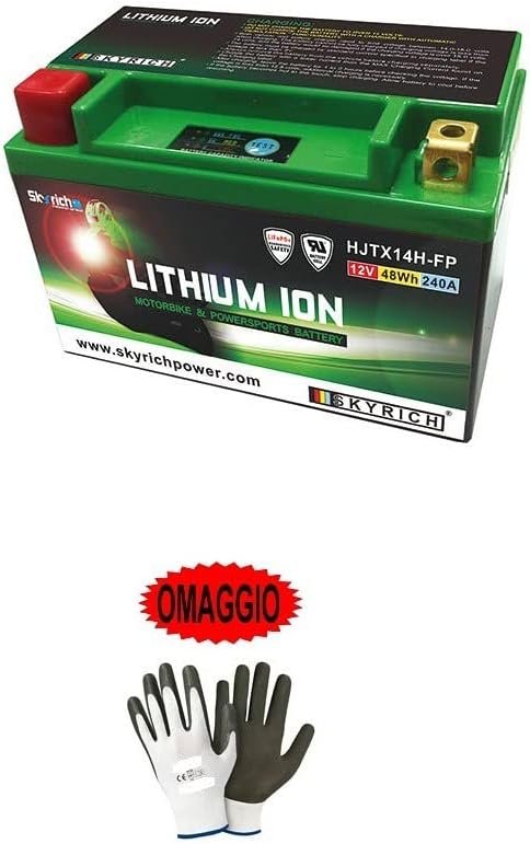 COMPATIBLE WITH BMW F GS (K72) (MOZZO FORI Ø 10.5) 650 2009-2012 LITHIUM BATTERY SPECIFIC LITHIUM ION SKYRICH BATTERY FOR MOTORCYCLE SCOOTER 150X87X93 LIGHT RECHARGEABLE