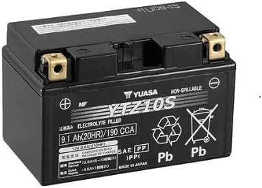 Compatible with Yamaha YZF R1 (RN221/222)(14B) 1000 2011 Battery YTZ10S Yuasa 12V/8.6AH (Activated Seal-Sealed at the Factory) Original Battery for Motorcycle Scooter Specification