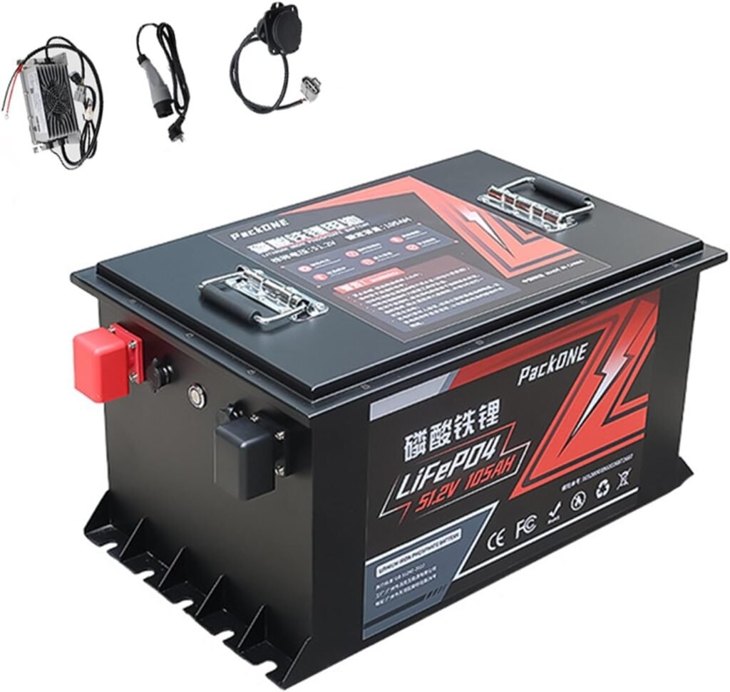 51.2V 72V 105Ah 150Ah 210Ah LiFePO4 Lithium Iron Phosphate Golf Cart Battery 4000+ Cycles Rechargeable LiFePO4 Battery for Tourist Sightseeing Bus