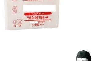 Compatible with Harley Davidson FLHS Sport Glide 1340 1982-1982 Yuasa battery ready to use Y50-N18L-A 12 V / 20 Ah batteries to start motorcycle, motorcycle, scooter, specifications