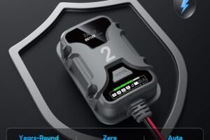 2A 6V/12V Smart Battery Charger Plug in – Auto Maintainer & Desulfator for AGM/Lithium – Trickle Charging for Cars, Boats, RVs
