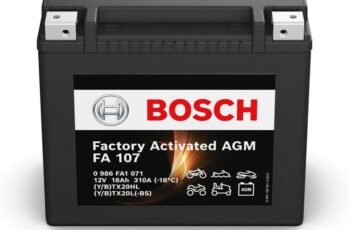 Bosch FA107 – AGM Motorcycle Battery – 12V 310A 18Ah – Suitable for motorcycles, motorbikes, enduros, scooters, quads, jet skis – Compatible M6023, BTX20HL, BTX20L-BS, BTX20L