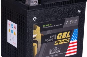 IntAct – Gel HVT-02 Motorcycle Battery Perfect for Harley Davidson & Other 2 Cylinder Capacity Bike-Power GEL-HVT-02, GYZ32HL, 12V Battery, 32AH, 445A 169x131x174mm