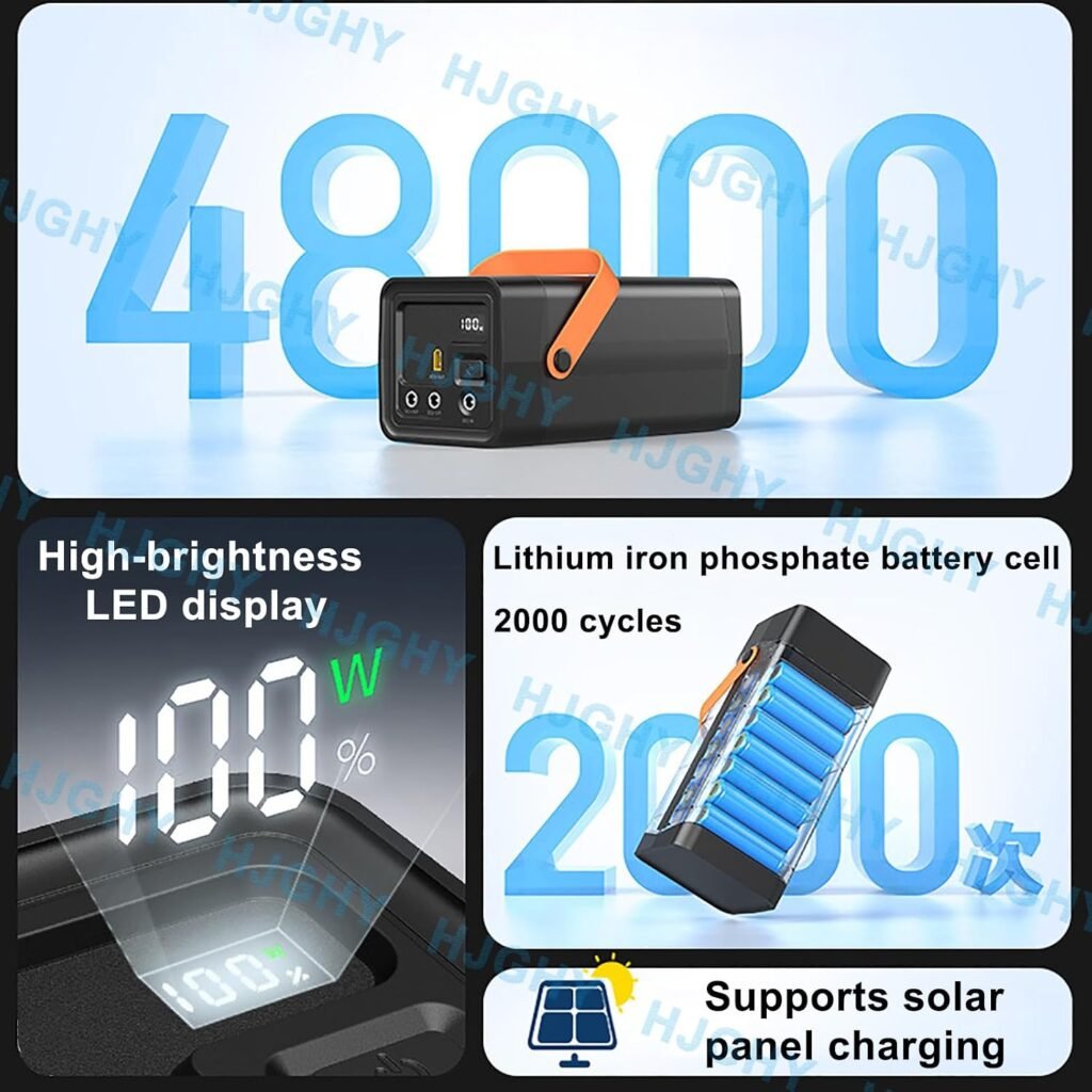 LiFePO4 Battery 12.8V 12000mAh Lithium Battery Pack 25.6V 6000mAh Outdoor Portable Batteries with Charge for Audio Equipment/Cameras/Monitors