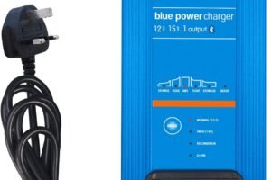 Victron 15A 12V Blue Smart IP22 mains battery charger with Bluetooth connectivity – Lithium battery compatibility (UK plug)