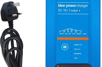 Victron 15A 12V Blue Smart IP22 mains battery charger with Bluetooth connectivity – Lithium battery compatibility (UK plug)