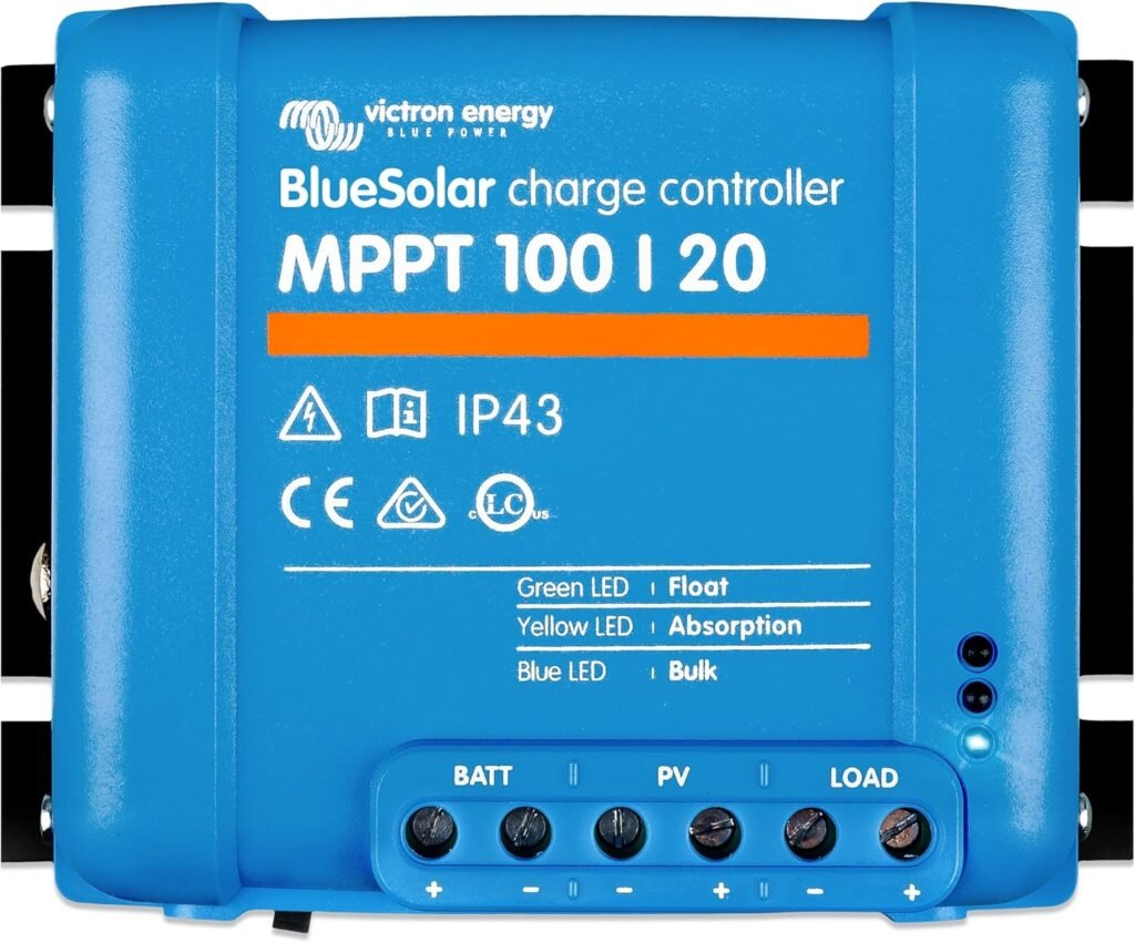 Victron Energy BlueSolar MPPT Solar Charge Controller - MPPT Charge Controller for Solar Panels - 100V amp 48-Volt