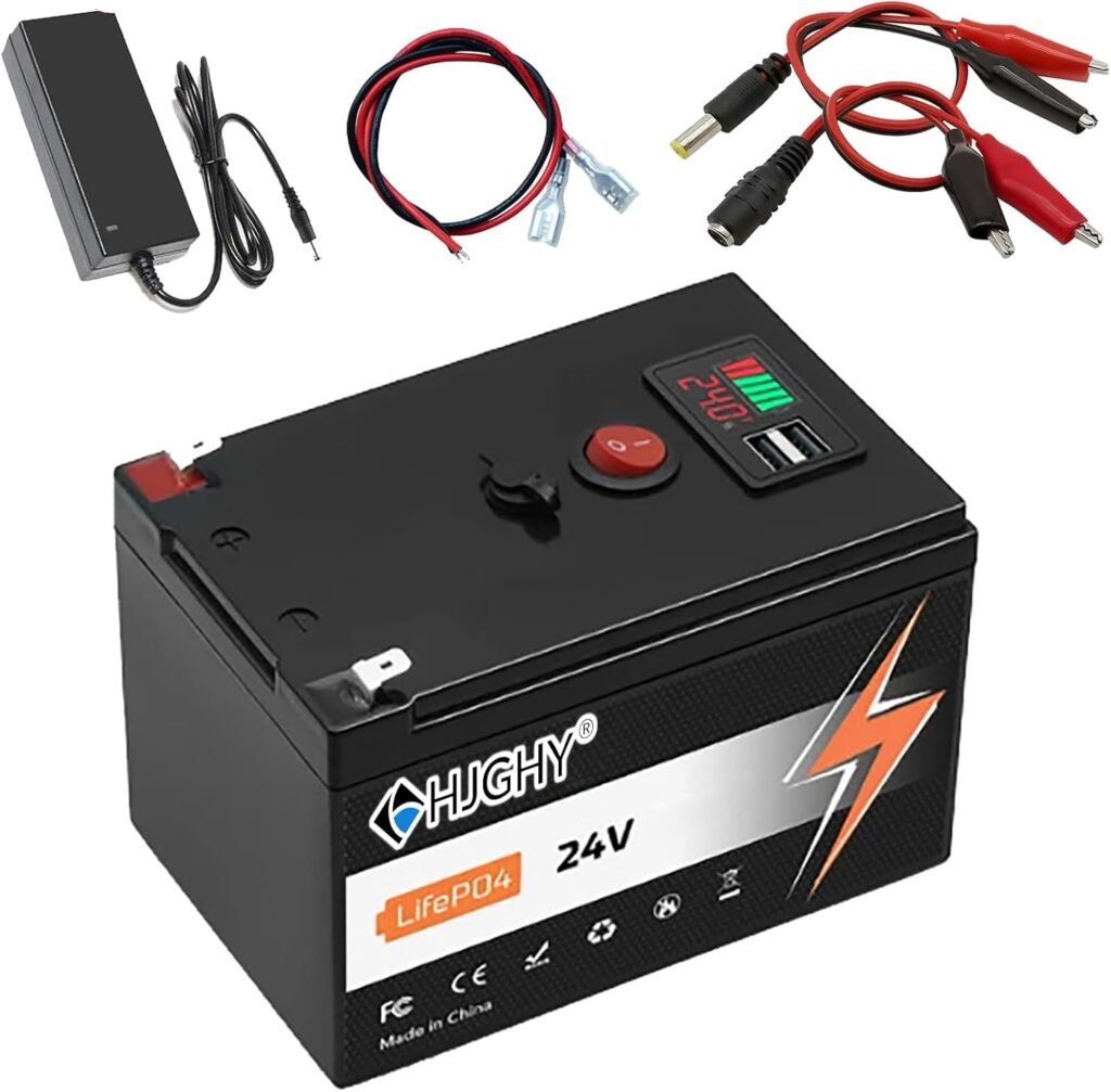 24V 8Ah 10Ah 12Ah LiFePO4 Battery 24V Outdoor Portable Battery with USB and Switch Volt Lithium Batteries for Solar Panels/Off-grid Applications