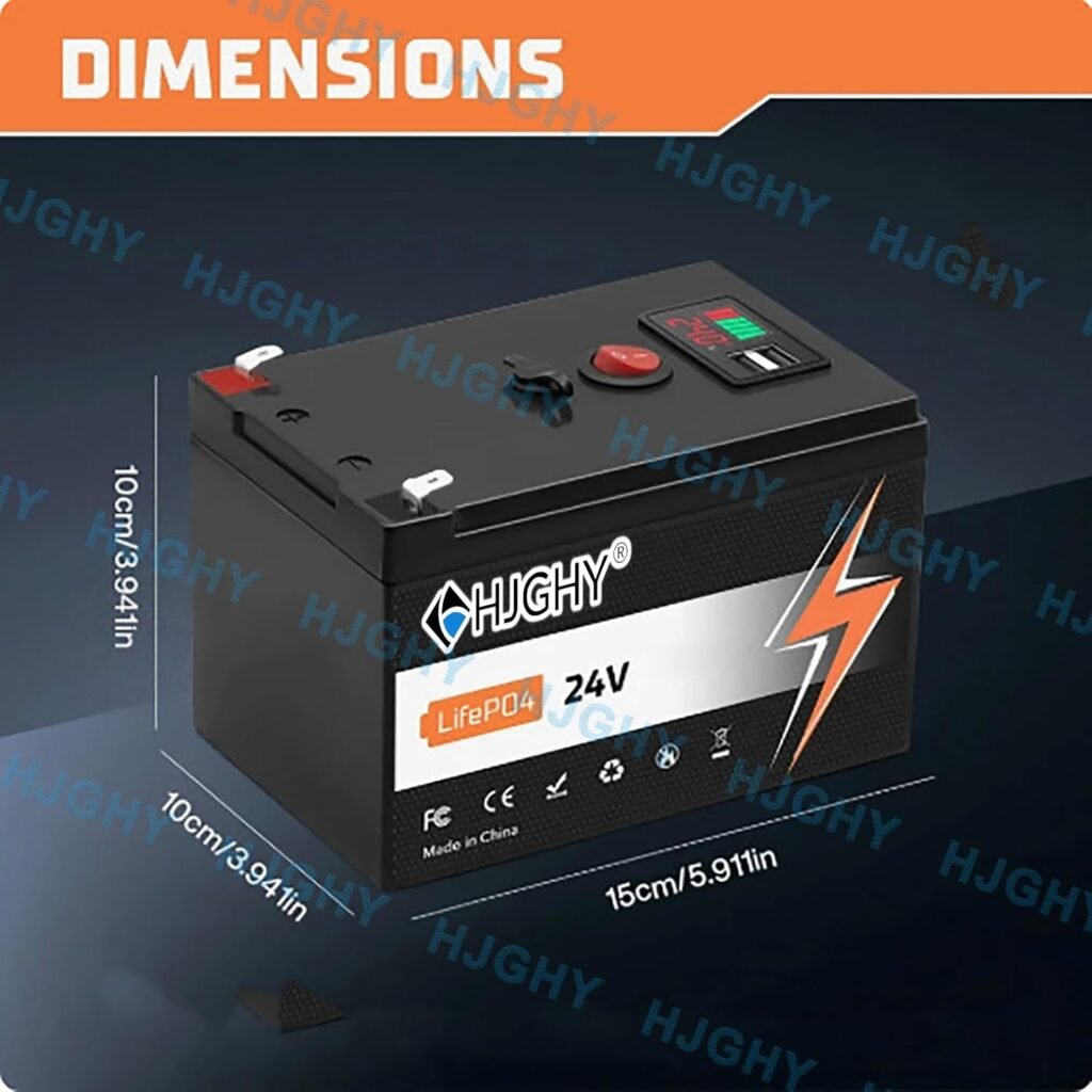 24V 8Ah 10Ah 12Ah LiFePO4 Battery 24V Outdoor Portable Battery with USB and Switch Volt Lithium Batteries for Solar Panels/Off-grid Applications