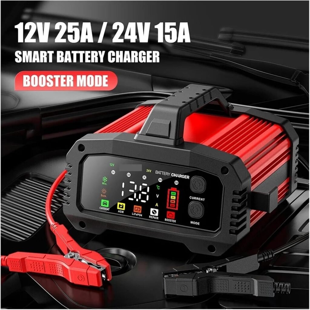 Smart Battery Charger With Car Booster Function For Lead Acid AGM GEL LiFePo4 Stage Pulse Repair Digital Display(Yellow) Smart Battery Charger With Car Booster Function For Lead Acid AGM GEL LiFePo4 Stage Pulse Repair Digital Display(Yellow)